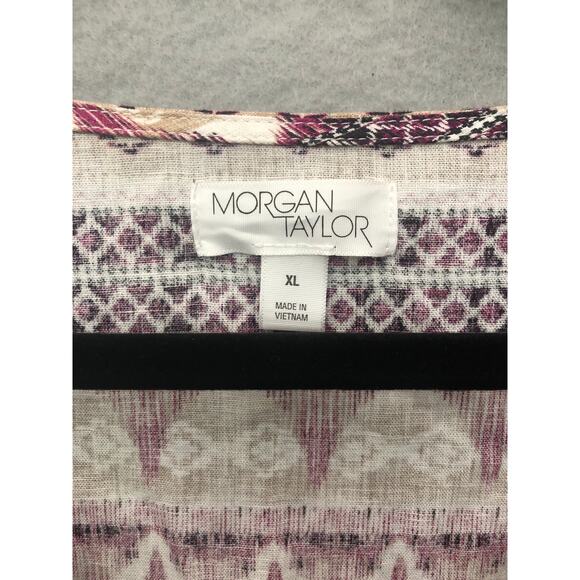 Morgan Taylor Shift Dress Women's XL V-Neck Multi Print NEW - Picture 2 of 6